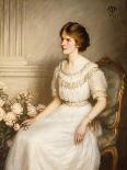 Portrait of Mary Doris Reed, Seated Half Length, Wearing a White Dress-Henry John Hudson-Giclee Print