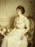 Portrait of Mary Doris Reed, Seated Half Length, Wearing a White Dress-Henry John Hudson-Framed Giclee Print