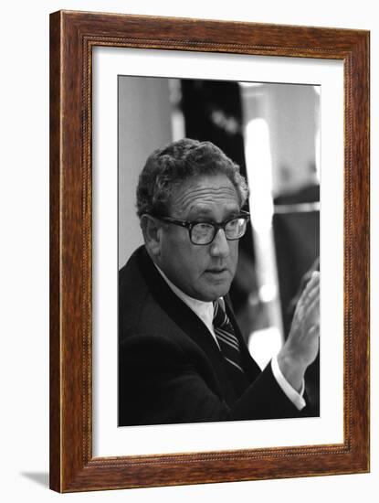 Henry Kissinger Following Assassination in Beirut of Ambassador Francis Meloy, 1976-null-Framed Photo