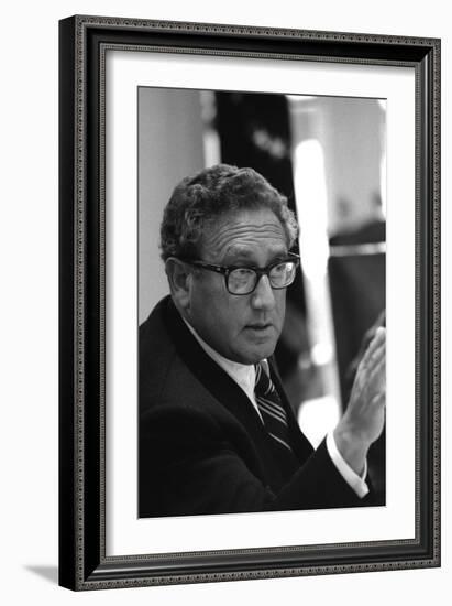 Henry Kissinger Following Assassination in Beirut of Ambassador Francis Meloy, 1976-null-Framed Photo