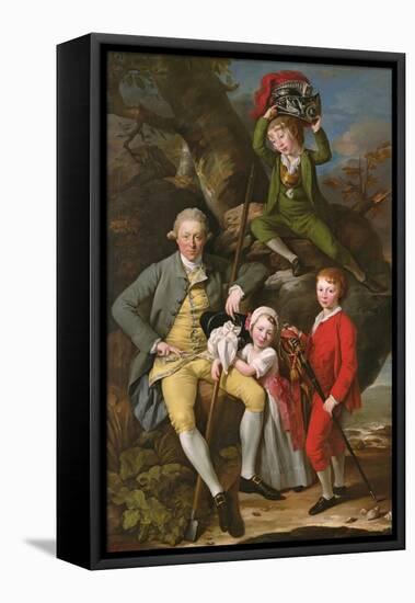 Henry Knight of Tythegston with His Three Children, C.1770 (Oil on Canvas)-Johann Zoffany-Framed Premier Image Canvas