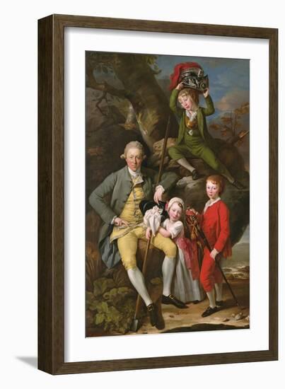 Henry Knight of Tythegston with His Three Children, C.1770 (Oil on Canvas)-Johann Zoffany-Framed Giclee Print