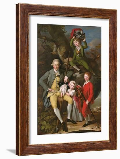 Henry Knight of Tythegston with His Three Children, C.1770 (Oil on Canvas)-Johann Zoffany-Framed Giclee Print