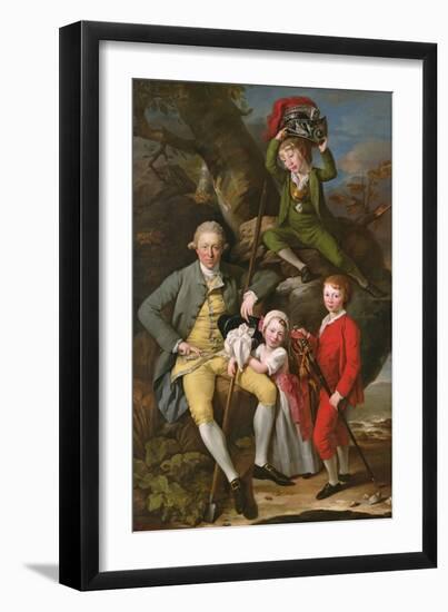 Henry Knight of Tythegston with His Three Children, C.1770 (Oil on Canvas)-Johann Zoffany-Framed Giclee Print