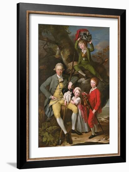 Henry Knight of Tythegston with His Three Children, C.1770 (Oil on Canvas)-Johann Zoffany-Framed Giclee Print