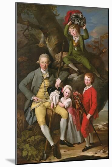 Henry Knight of Tythegston with His Three Children, C.1770 (Oil on Canvas)-Johann Zoffany-Mounted Giclee Print