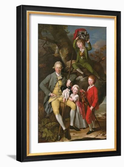 Henry Knight of Tythegston with His Three Children, C.1770 (Oil on Canvas)-Johann Zoffany-Framed Giclee Print