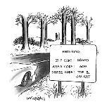 Sign by the side of the road that reads, 'ENTERING  ZIP CODE: 08540; AREA ? - New Yorker Cartoon-Henry Martin-Premium Giclee Print