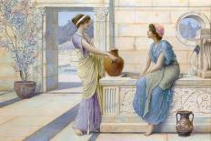 Two Women of Ancient Greece Filling their Water Jugs at a Fountain (Women of Corinth)-Henry Ryland-Giclee Print