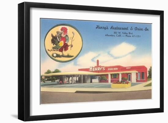 Henry's Restaurant and Drive-In, Roadside Retro-null-Framed Art Print