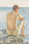 Charlie Seated on the Sand, 1907-Henry Scott Tuke-Giclee Print