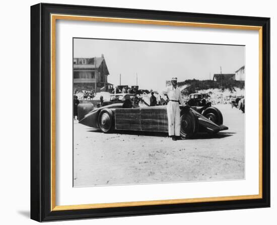 Henry Segrave with the Golden Arrow, Daytona Beach, Florida, USA, 1929-null-Framed Photographic Print