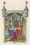 Christine de Pisan, Presenting Her Book to the Queen of France, Early 15th Century-Henry Shaw-Giclee Print