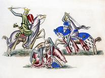 Knights Fighting, C1260-Henry Shaw-Giclee Print