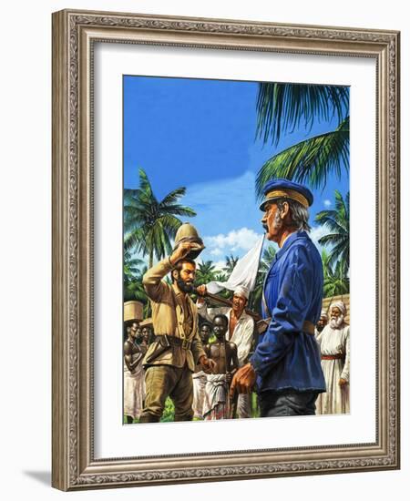 Henry Stanley Greets David Livingstone-Roger Payne-Framed Giclee Print