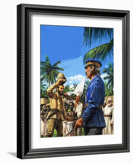 Henry Stanley Greets David Livingstone-Roger Payne-Framed Giclee Print