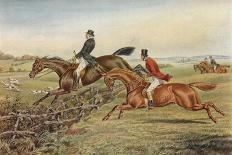 A Steeplechase: A slap at a stone enclosure. 5 to 4 on white, 1827-Henry Thomas Alken-Framed Giclee Print