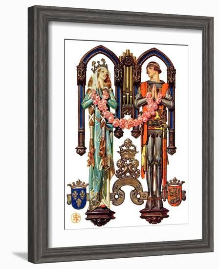 "Henry V and His French Bride,"July 26, 1930-Joseph Christian Leyendecker-Framed Giclee Print