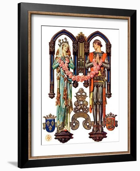 "Henry V and His French Bride,"July 26, 1930-Joseph Christian Leyendecker-Framed Giclee Print