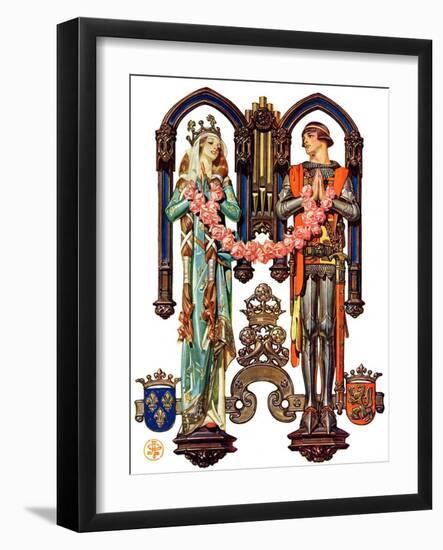 "Henry V and His French Bride,"July 26, 1930-Joseph Christian Leyendecker-Framed Giclee Print