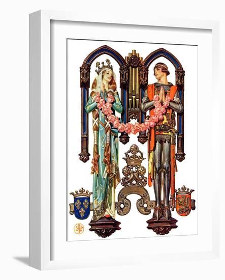 "Henry V and His French Bride,"July 26, 1930-Joseph Christian Leyendecker-Framed Giclee Print