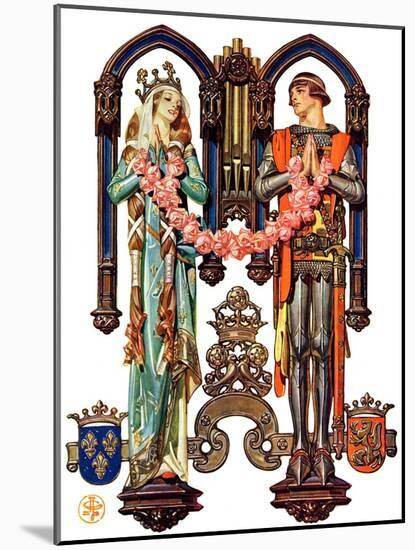 "Henry V and His French Bride,"July 26, 1930-Joseph Christian Leyendecker-Mounted Giclee Print