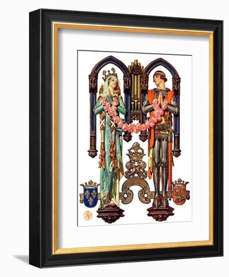 "Henry V and His French Bride,"July 26, 1930-Joseph Christian Leyendecker-Framed Giclee Print