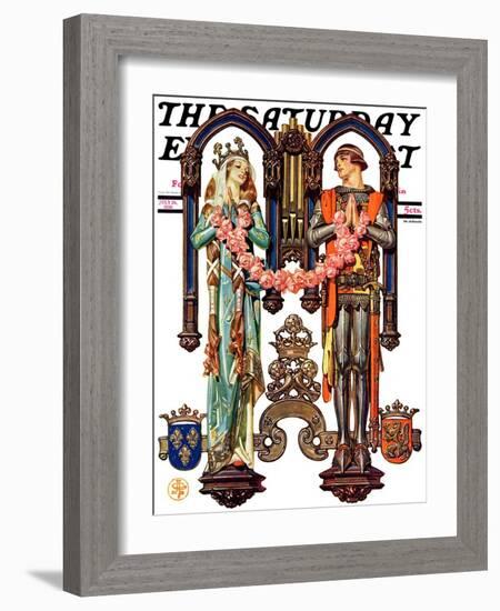 "Henry V and His French Bride," Saturday Evening Post Cover, July 26, 1930-Joseph Christian Leyendecker-Framed Giclee Print