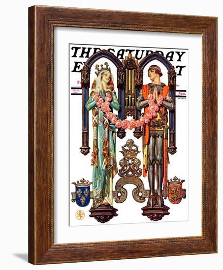 "Henry V and His French Bride," Saturday Evening Post Cover, July 26, 1930-Joseph Christian Leyendecker-Framed Giclee Print