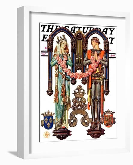 "Henry V and His French Bride," Saturday Evening Post Cover, July 26, 1930-Joseph Christian Leyendecker-Framed Giclee Print