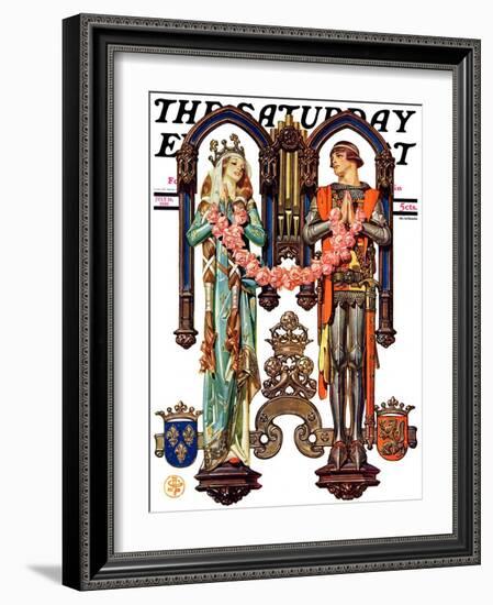 "Henry V and His French Bride," Saturday Evening Post Cover, July 26, 1930-Joseph Christian Leyendecker-Framed Giclee Print