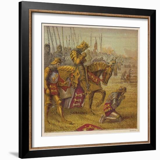Henry V and His Troops Pray for Victory Over the French Before the Battle of Agincourt-Joseph Kronheim-Framed Photographic Print