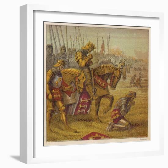 Henry V and His Troops Pray for Victory Over the French Before the Battle of Agincourt-Joseph Kronheim-Framed Photographic Print