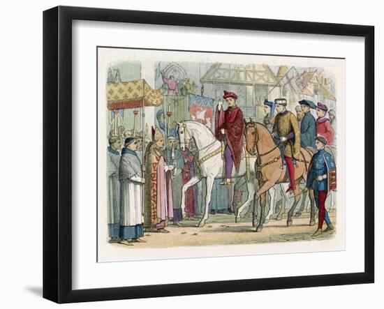 Henry V of England and Charles VI of France Enter Paris after the Treaty of Troyes-null-Framed Art Print