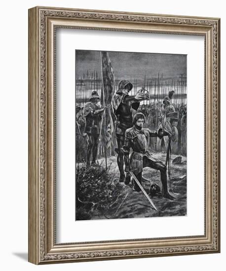 Henry VII Crowned at Bosworth, Illustration from The History of the Nation-Richard Caton Woodville-Framed Giclee Print