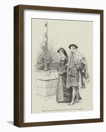 Henry VIII and Anne Boleyn in the King's Privy Gardens-Charles Green-Framed Giclee Print