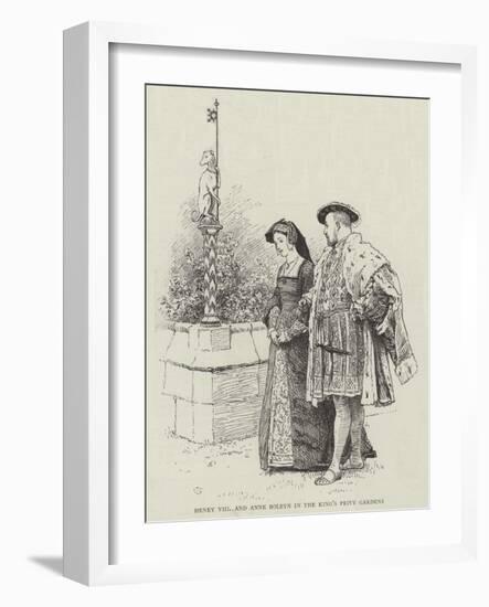 Henry VIII and Anne Boleyn in the King's Privy Gardens-Charles Green-Framed Giclee Print