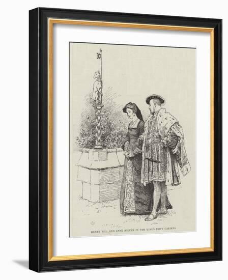 Henry VIII and Anne Boleyn in the King's Privy Gardens-Charles Green-Framed Giclee Print