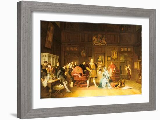 Henry VIII and Anne Boleyn Observed by Queen Catherine, 1870-Marcus Stone-Framed Giclee Print