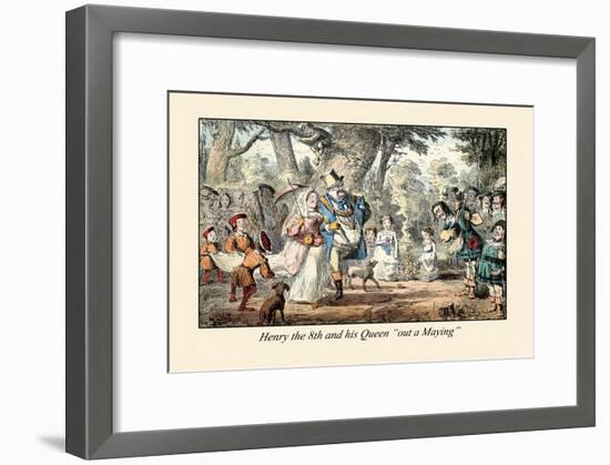 Henry VIII and His Queen Out A'maying-John Leech-Framed Art Print