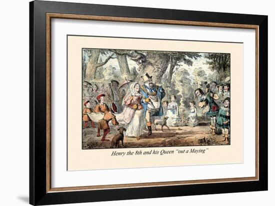 Henry VIII and His Queen Out A'maying-John Leech-Framed Art Print