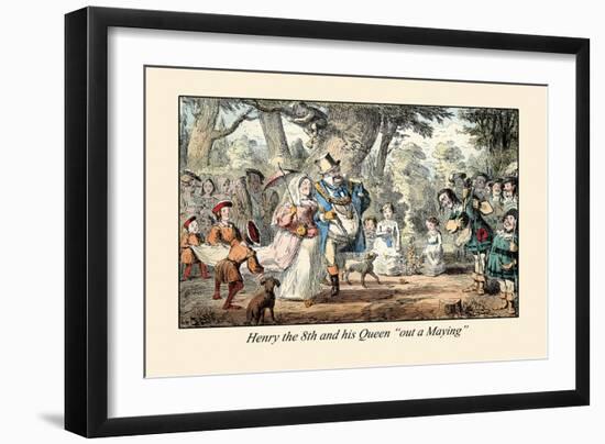 Henry VIII and His Queen Out A'maying-John Leech-Framed Art Print