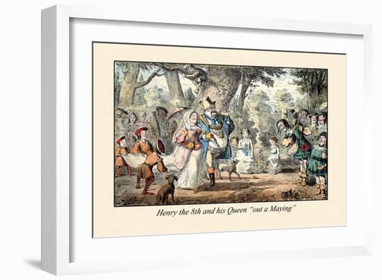 Henry VIII and His Queen Out A'maying-John Leech-Framed Art Print
