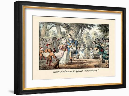 Henry VIII and His Queen Out A'maying-John Leech-Framed Art Print