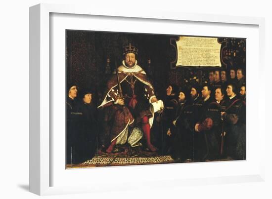 Henry Viii and the Barber Surgeons; Royal College of Surgeons-Hans Holbein the Younger-Framed Art Print