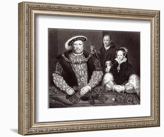 Henry VIII, his daughter Queen Mary and Will Somers, 1821-null-Framed Giclee Print