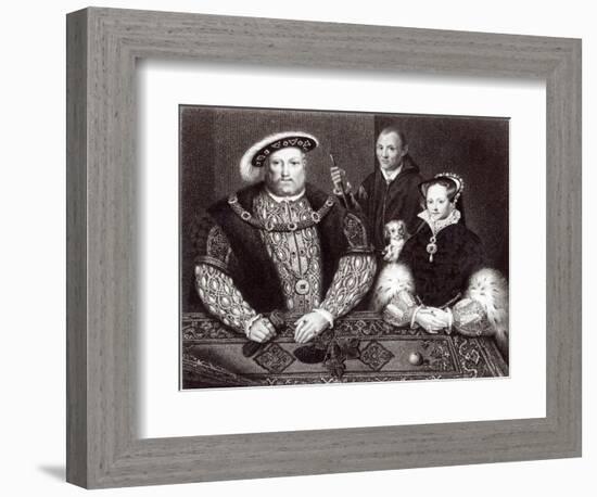 Henry VIII, his daughter Queen Mary and Will Somers, 1821-null-Framed Giclee Print