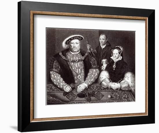 Henry VIII, his daughter Queen Mary and Will Somers, 1821-null-Framed Giclee Print