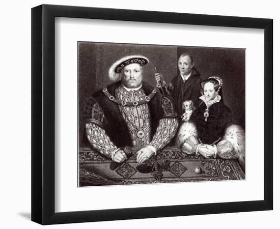 Henry VIII, his daughter Queen Mary and Will Somers, 1821-null-Framed Giclee Print