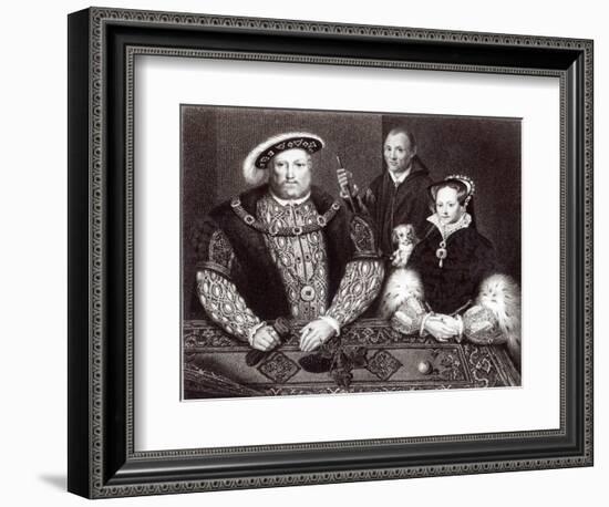 Henry VIII, his daughter Queen Mary and Will Somers, 1821-null-Framed Giclee Print